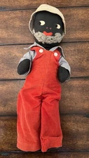 VTG Black Pappy Cloth Rag Doll 14” Fully Jointed