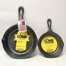 Lodge Cast Iron Skillet Lot 6.5” L3SK3 & 5” H5MS New Made in USA