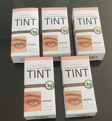 Quantity 5 brown colors Eyelash & Eyebrow Dye Tint Kit Waterproof permanent gel.