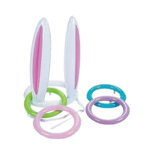 Fun Express Bunny Ears Inflate Ring Toss for Easter (5 Pieces/Set) Inflatable Pa