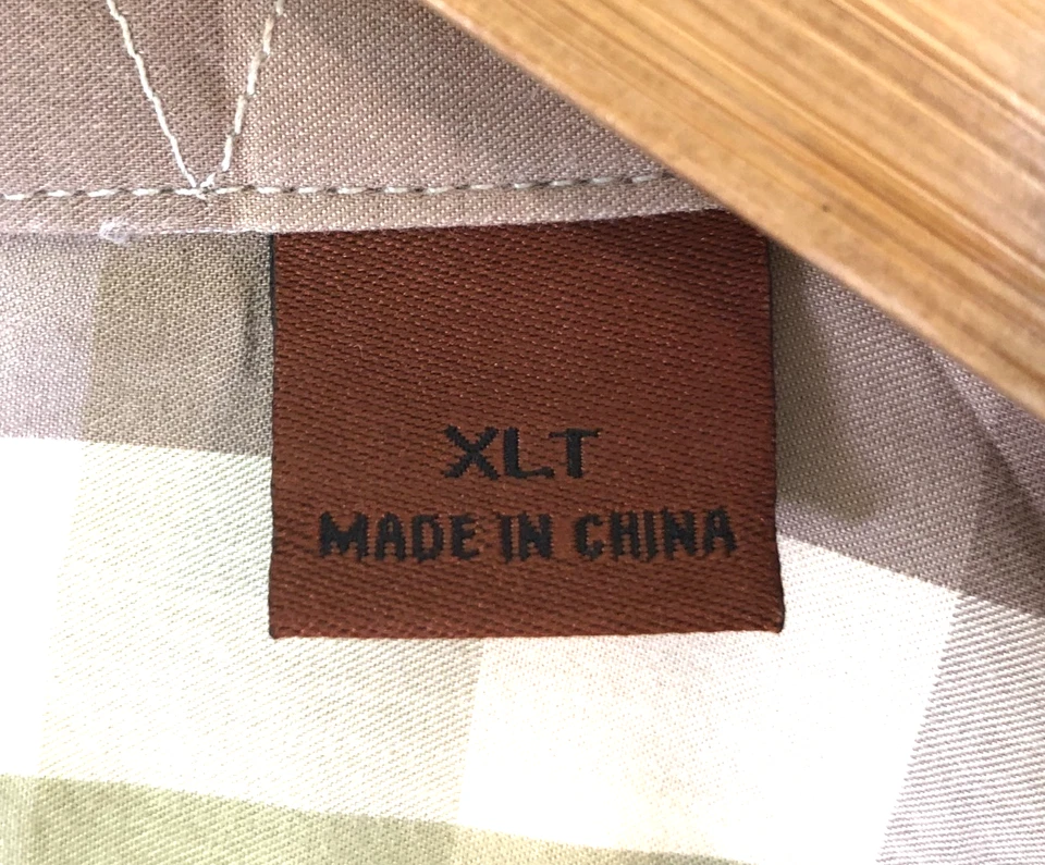 Camisa Bob Timberlake Botón Para Hombres XLT Cuadros Manga Larga Algodón Cuadros Altos Foto 3 de 4