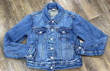 Levis Denim Trucker Jean Jacket Youth Medium Classic Red Tab Blue Boys Girls