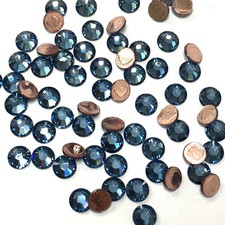 Denim Blue 266 navy Swarovski 2078/2038 Crystal Flatbacks HOTFIX iron-on