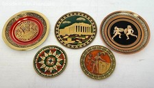 Vintage Lot of 5 Small Decorative Plates Various Designs / Scenes