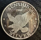 Sunshine Mint 1982 Silver 1 oz Bullion Round - 1 oz Total Precious Metal