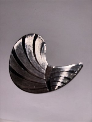 Unique Vintage Silvertone Textured 2.25'' Scarf Dress Clip MCM Art Deco