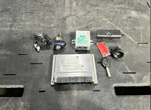 03-05 BMW E46 325I M56 M54 Engine Dme Ews Module Ignition Lock Key Set - Afbeelding 1 van 18
