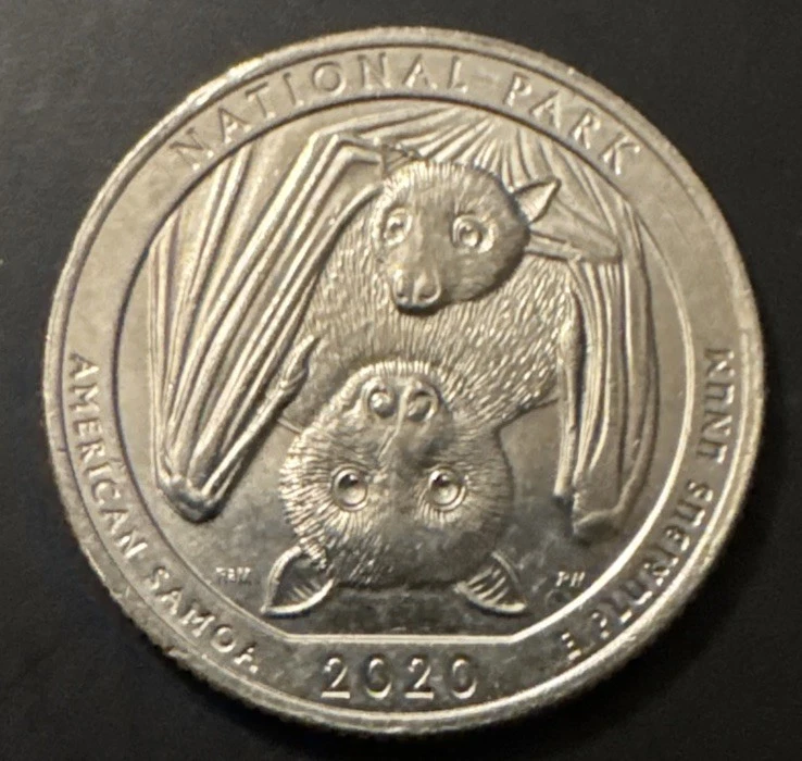 "W" West Point 2020 cuarto como nuevo parque nacional de Samoa Americana fuera del centro obv Foto 3 de 4