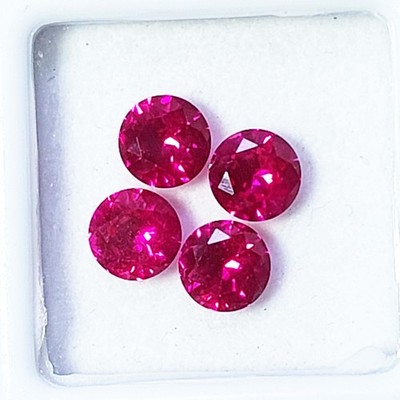 Natural Red Ruby 5 mm Certified Round Shape Loose Gemstone Lots