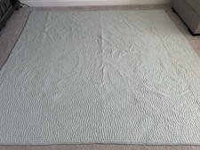Pottery Barn Queen Pick Stitch Quilt Green Sea Glass