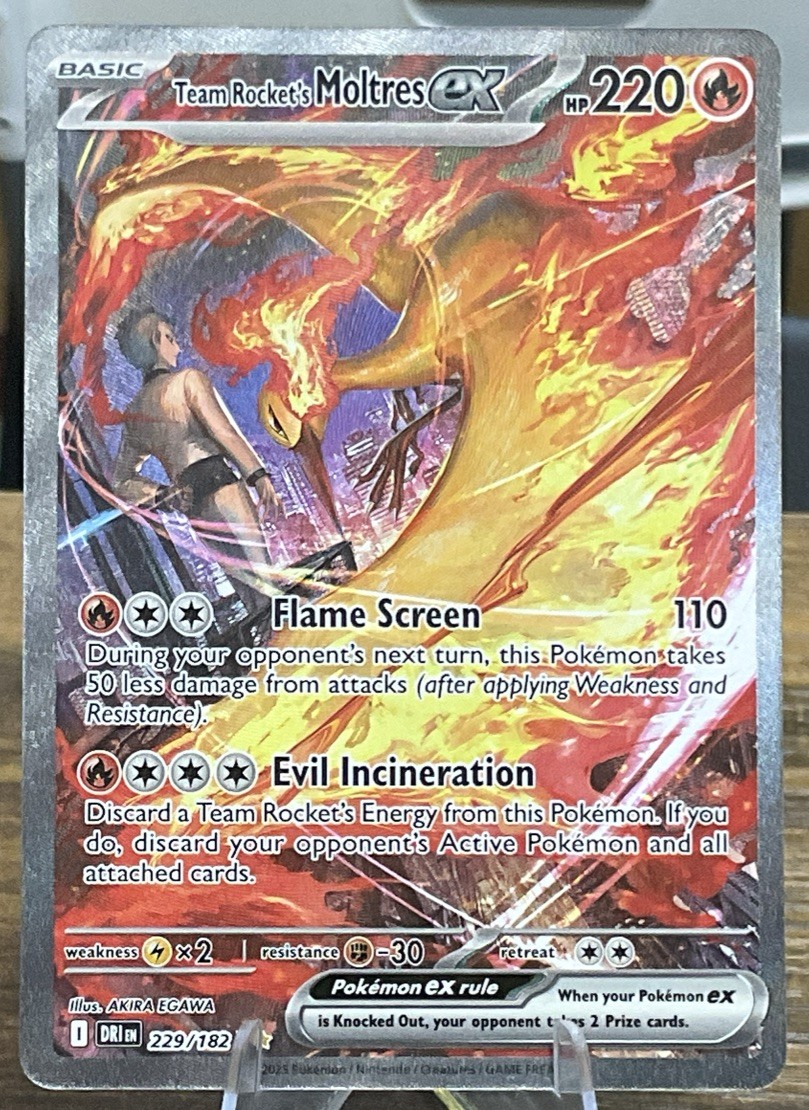 Team Rockets Moltres EX 229/182 Destined Rivals Full Art Holo Card