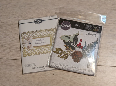 SIZZIX THINLITS ~ CUT EMBOSS STENCIL ~TIM HOLTZ  AND MORE  SET OF 2
