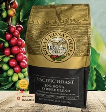 Royal Kona Coffee Blend Pacific Roast 10 Kona- Ground 40 oz. 2.5 lb Bag FRESH