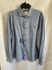 Johnnie-O Hancock Men  s NWT Wake Blue Button Front Shirt Long Sleeve Size XL