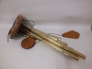 Weatherland Wind Chimes Wooden Base & Gold Tone Chimes 22" (Sto)