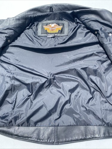 Harley Davidson Men Basic Skins Leather Jacket 3XL Black Made in USA 98100-97VM - Picture 10 of 10