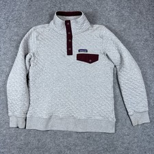 Patagonia Snap T Womens Small Gray Organic Cotton Quilt Sweater Sweatshirt