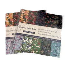 New Origami Paper 6X6 Double Sided 50 Sheets of 50 Designs Lot of 2 Heavyweight