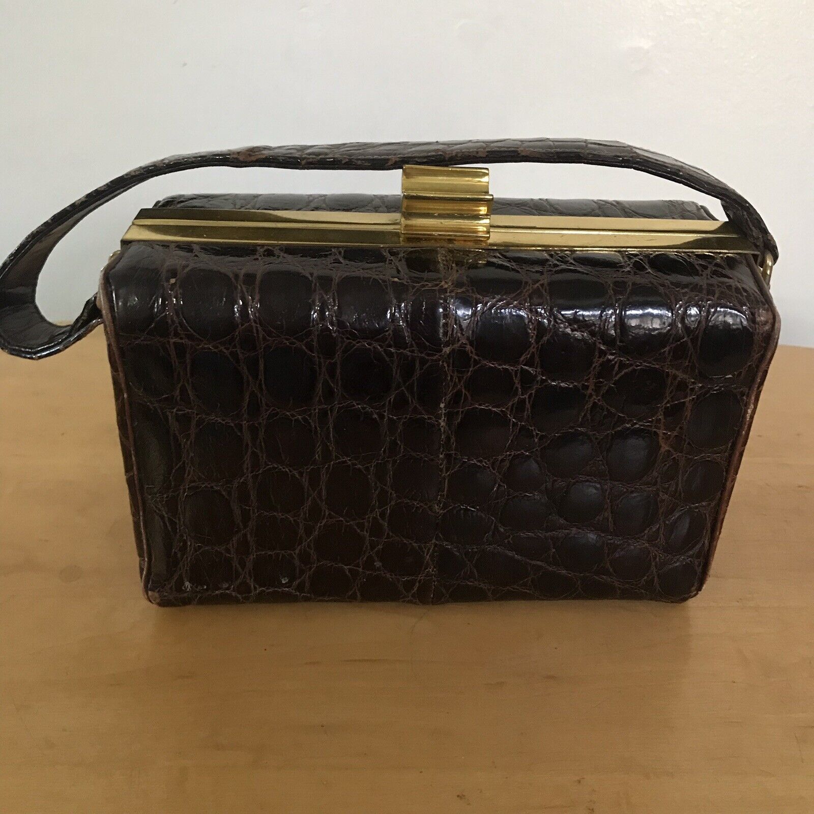 Vintage Suede and Snakeskin Purse Striped Snake Leather 