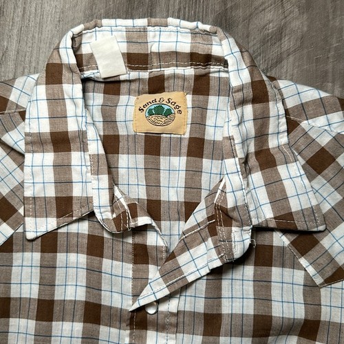 Sand & Sage Vintage Western Short Sleeve Pearl Snap Button - Medium - Picture 6 of 6