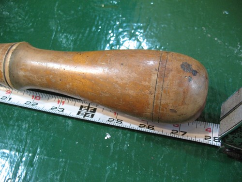 ANTIQUE FLAT TURNSCREW 28'' SCREWDRIVER MASSIVE HEAVY /w TURNED WOOD HANDLE - Picture 7 of 11