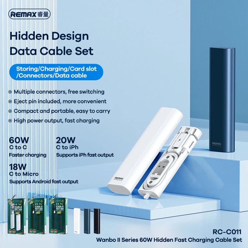 Juego de cables USB multifunción de carga rápida tipo C de 60 W 4 en 1 para iPhone Android Foto 2 de 4