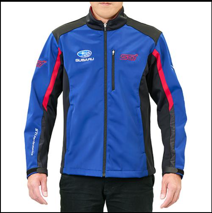 SUBARU STI TEAM SOFTSHELL JACKET Nylon Size Car Blue S-3L SUBARU STI TEAM SOFTSHELL JACKET Nylon Size Car Blue S-3L