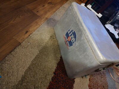 Vintage Hires Root Beer Large Metal Drink Silver Cooler (22''x12''x13'')