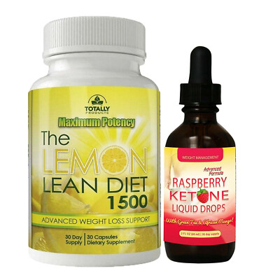 Lemon Powder Weight Management 30 Caps & Raspberry Ketone Liquid Supplement 60ml