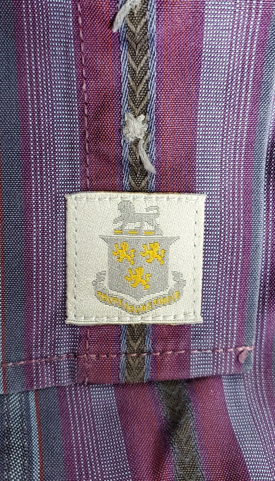 Robert Talbott Cotton Purple Multi-color Stripe D… - image 10