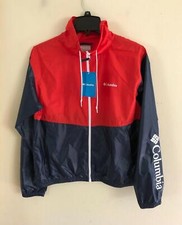 Columbia Women's Morning View Collared Windbreaker Jacket Red/Navy Size Small