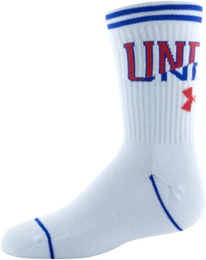 Calcetines Under Armour Phenom Crew para niño 3 pares blancos/blancos/rojos (US 4.5-7 Big Kid) Foto 4 de 4