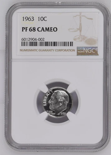 1963 NGC Proof 68 CAMEO Roosevelt Dime