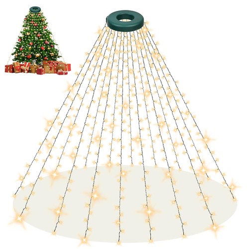 Christmas Tree Lights 400LED 16 Lines Christmas Lights for Tree 8 Modes for 6ft