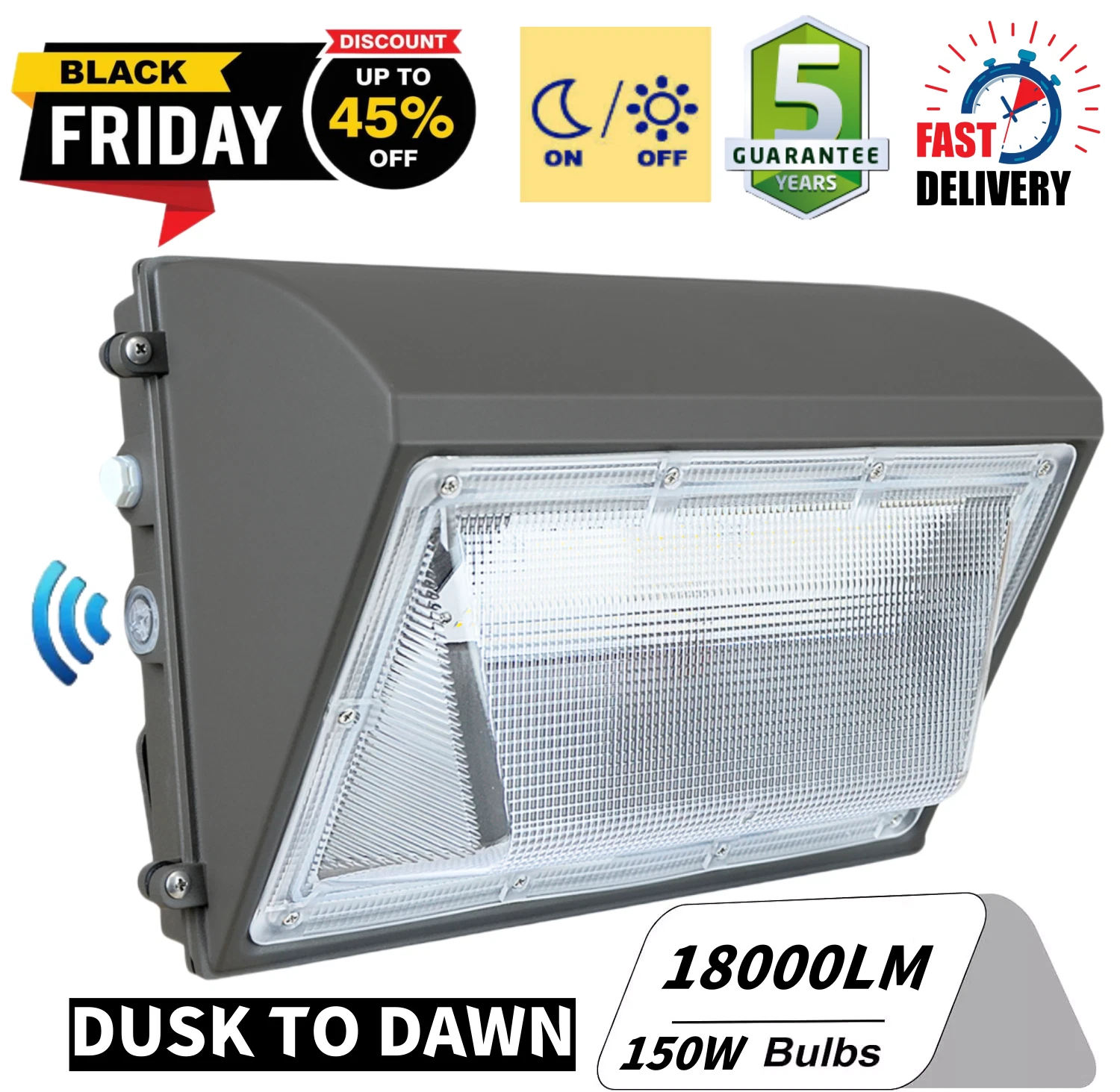 LED Wall Pack Light,150Watt Commercial Outdoor Lights Security Lighting Fixture