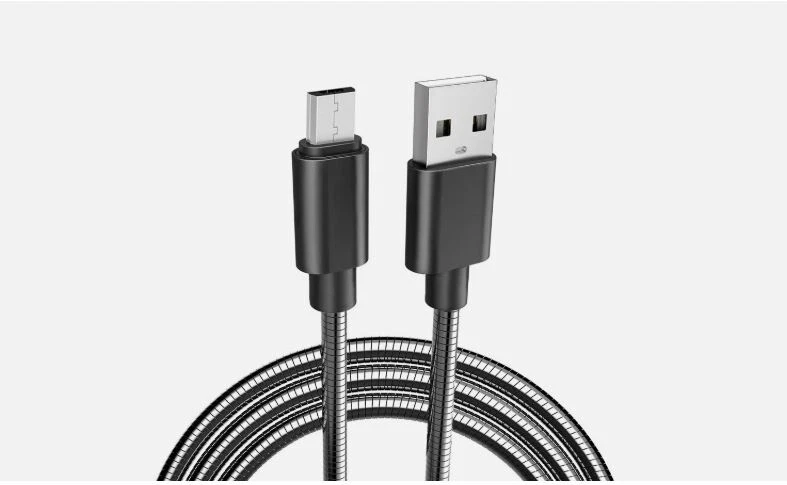 Micro Steel USB Fast Charging Data Cable 1M Stainless Lead for Samsung HTC Sony - Image 2 of 4