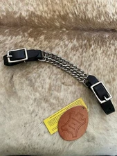 BLACK Top Grain Leather Western Double Chain Adjustable Curb New Horse Tack