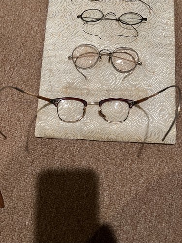 4x Vintage Wire + 1/10 12kgf Eyeglasses Frames Spectacles Glasses Framed In Case - Picture 7 of 19