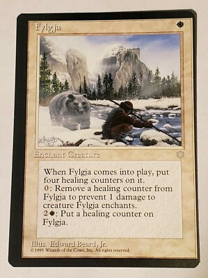 MTG * Misprint - Miscut Off-Centered * Fylgja x1 Ice Age Vintage  + Fast Ship!