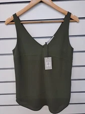 OASIS LADIES DOUBLE LAYER CAMI TOP KHAKI SIZE 8 (ref 3)