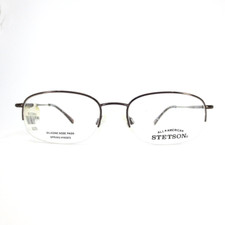 Stetson Eyeglasses Frames ST 1801 C.183 Shiny Brown Round Half Rim 55-19-145
