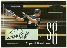 2004 Playoff Honors Scott Podsednik Signs of Greatness Brewers Auto #25/25 SG-2