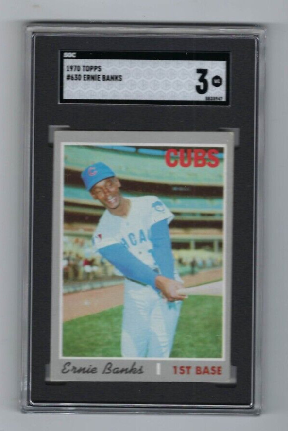 1970 Topps baseball card #630 Ernie Banks Chicago Cubs graded SGC 3 centered