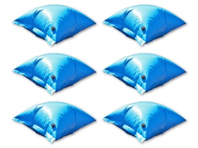 Poolkissen Luftkissen PREMIUM PVC aufblasbar Pool Winterabdeckplane blau 6 x