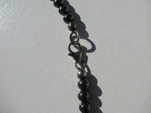 VTG. UNISEX RARE CHUNKY GREEN BLUE BROWN TURQUOISE 18MM. HEMATITE BEAD NECKLACE - Picture 3 of 5