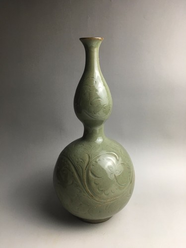 Free shipping Rare Chinese YaoZHou kiln porcelain cucurbit design vase