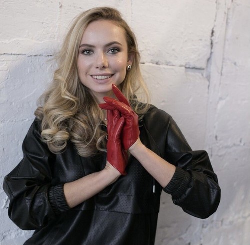 Luxury Ladies Gloves Red Genuine Leather Lambskin Elegant Fashion Size 7, 8  New | eBay