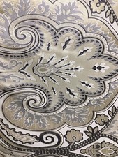 IVORY GREY Damask Brocade Upholstery Drapery Fabric 58 in. Sold By The Yard