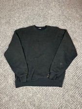 Vintage 90’s Black Blank Sweatshirt Men’s Medium Made in USA Faded Adult