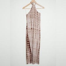 SHEIN SXY Brown Tie Dye Maxi Halter Dress Sz Large